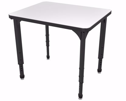 Picture of Apex Desk 24" x 30" Rectangle Markerboard-White / Black Edge / Black Leg
