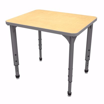 Picture of Apex Desk 24" x 30" Rectangle Fusion Maple / Gray Edge / Gray Leg