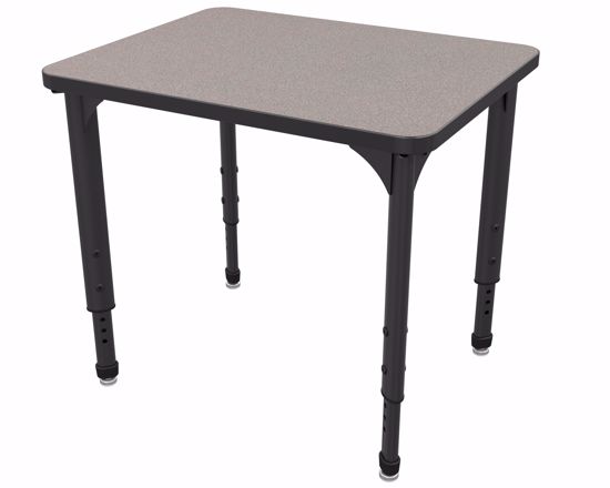 Picture of Apex Desk 24" x 30" Rectangle Gray Nebula  / Black Edge / Black Leg