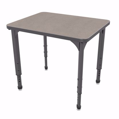 Picture of Apex Desk 24" x 30" Rectangle Pewter Mesh / Gray Edge / Gray Leg
