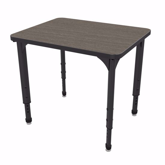 Picture of Apex Desk 24" x 30" Rectangle Boardwalk Oak / Black Edge / Black Leg