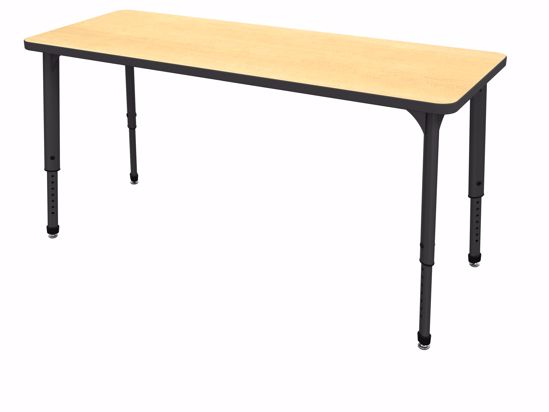 Picture of Apex Tables 24" x 72" Rectangle Fusion Maple / Black Edge / Black Leg