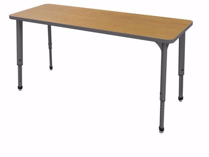 Picture of Apex Tables 24" x 72" Rectangle Solar Oak / Gray Edge / Gray Leg
