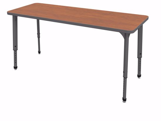 Picture of Apex Tables 24" x 72" Rectangle Wild Cherry / Gray Edge / Gray Leg