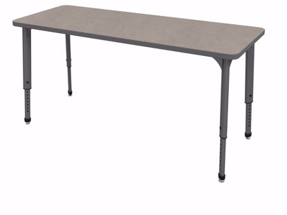 Picture of Apex Tables 24" x 72" Rectangle Pewter Mesh / Gray Edge / Gray Leg