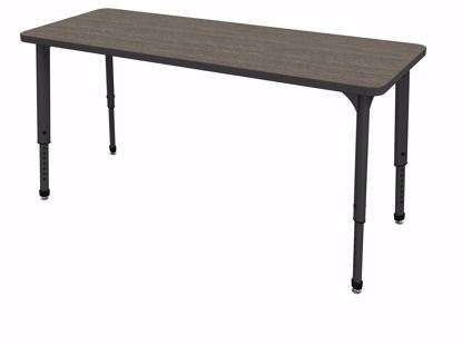 Picture of Apex Tables 24" x 72" Rectangle Boardwalk Oak / Black Edge / Black Leg