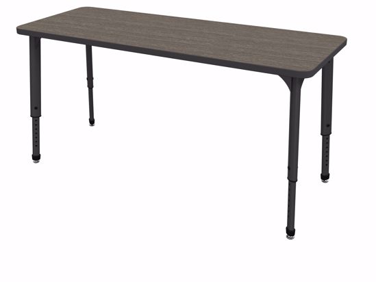 Picture of Apex Tables 24" x 72" Rectangle Boardwalk Oak / Black Edge / Black Leg