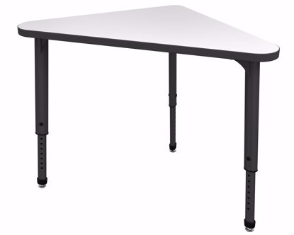 Picture of Apex Desk 30" x 30" x 41" Triangle Markerboard-White / Black Edge / Black Leg