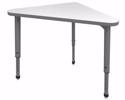 Picture of Apex Desk 30" x 30" x 41" Triangle Markerboard-White / Gray Edge / Gray Leg