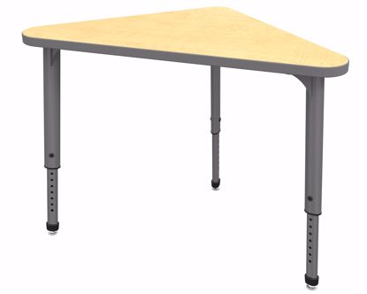 Picture of Apex Desk 30" x 30" x 41" Triangle Fusion Maple / Gray Edge / Gray Leg