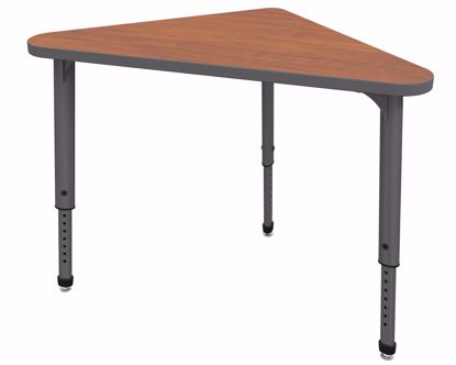 Picture of Apex Desk 30" x 30" x 41" Triangle Wild Cherry / Gray Edge / Gray Leg