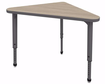 Picture of Apex Desk 30" x 30" x 41" Triangle Weathered Teak / Gray Edge / Gray Leg