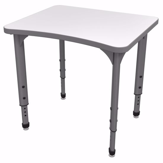 Picture of Apex Desk 24" x 28" Curve Markerboard-White / Gray Edge / Gray Leg