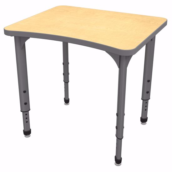 Picture of Apex Desk 24" x 28" Curve Fusion Maple / Gray Edge / Gray Leg