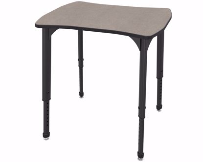 Picture of Apex Desk 24"  x 28" Dog Bone Pewter Mesh / Black Edge / Black Leg