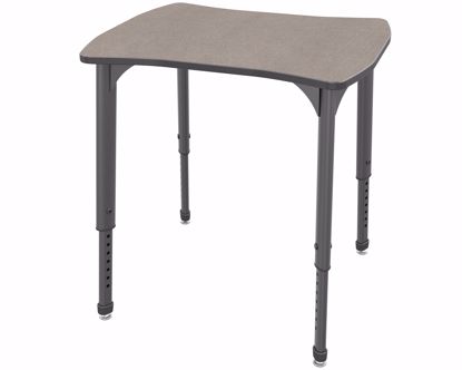 Picture of Apex Desk 24"  x 28" Dog Bone Pewter Mesh / Gray Edge / Gray Leg