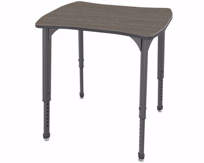 Picture of Apex Desk 24"  x 28" Dog Bone Boardwalk Oak / Gray Edge / Gray Leg