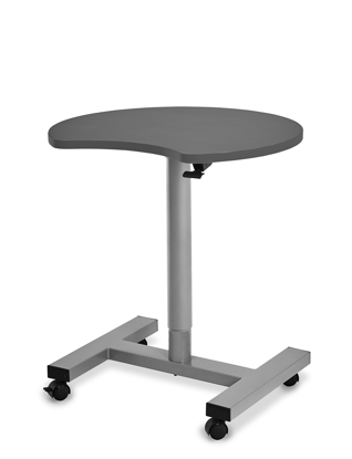 Picture of Alumni Sit Stand Mobile Crescent Station Metallic Base with Gray Spectrum HPL -  30" diameter