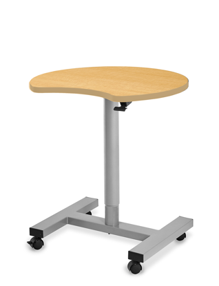 Picture of Alumni Sit Stand Mobile Crescent Station Metallic Base with Maple HPL -  30" diameter