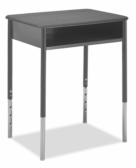 Picture of Alumni HONOR ROLL 18" x 24"  Student Desk with Metallic Base with Bookbox with Grey Spectrum Hard Plastic Top
