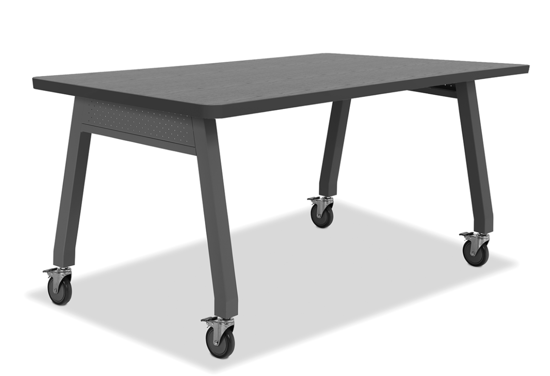 Picture of Alumni MAKERSAPCE WORKS  36 x 60"  Table  Dark Gray Base 36" with Gray Spectrum HPL Top