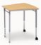 Picture of Alumni FLOW Student Desk withMetallic Base with  Maple Hard Plastic Top