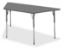 Picture of Alumni Trapezoid Shape Classroom Table  Metallic Base with Grey Spectrum HPL HPL Top