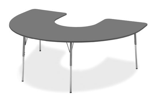 Picture of Alumni C-Shape Classroom Table  Metallic Base with Grey Spectrum HPL Top