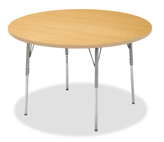 Picture of Alumni Round Shape Classroom  Table  Metallic Base with Maple HPL Top