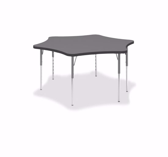 Picture of Alumni Spur Shape Classroom Table  Metallic Base with Grey Spectrum HPL Top