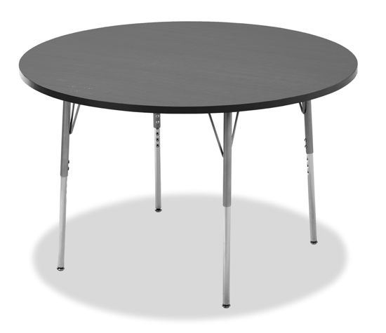Picture of Alumni Round Shape Classroom Table  Metallic Base with Grey Spectrum HPL Top