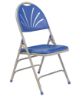 Picture of NPS® 1100 Series Deluxe Fan Back With Triple Brace Double Hinge Folding Chair, Blue (Pack of 4)