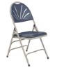 Picture of NPS® 1100 Series Deluxe Fan Back With Triple Brace Double Hinge Folding Chair, Dark Blue (Pack of 4)