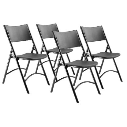 Picture of NPS® 600 Series Heavy Duty Plastic Folding Chair, Black (Pack of 4)