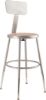 Picture of NPS® 18.5"-26.5" Height Adjustable Heavy Duty Steel Stool With Backrest, Grey