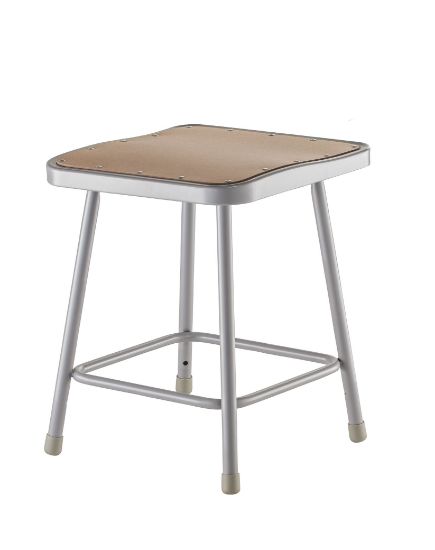 Picture of NPS® 18" Heavy Duty Square Seat Steel Stool, Grey