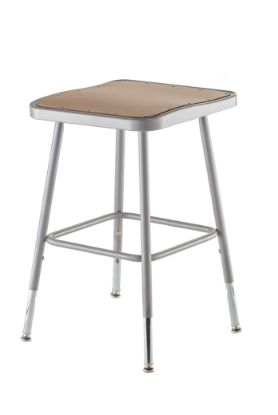 Picture of NPS® 18 -26" Height Adjustable Heavy Duty Square Seat Steel Stool, Grey