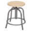 Picture of NPS® 19” - 25” Height Adjustable Swivel Stool, Wooden Seat and Grey Frame