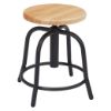 Picture of NPS® 19” - 25” Height Adjustable Swivel Stool, Wooden Seat and Black Frame