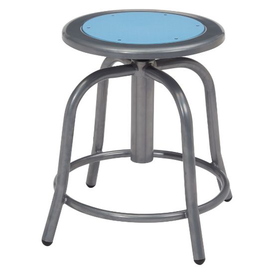 Picture of NPS® 18” - 24” Height Adjustable Swivel Stool, Blueberry Seat and Grey Frame