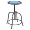 Picture of NPS® 18” - 24” Height Adjustable Swivel Stool, Blueberry Seat and Grey Frame