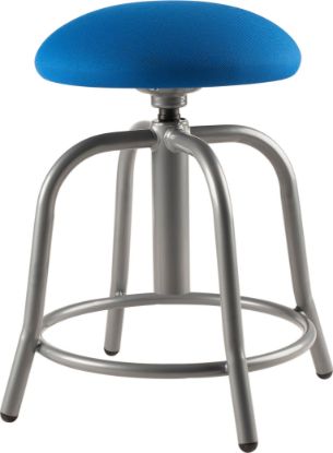 Picture of NPS® 18"-25" Height Adjustable Designer Stool, 3" Fabric Padded Cobalt Blue Seat, Grey Frame