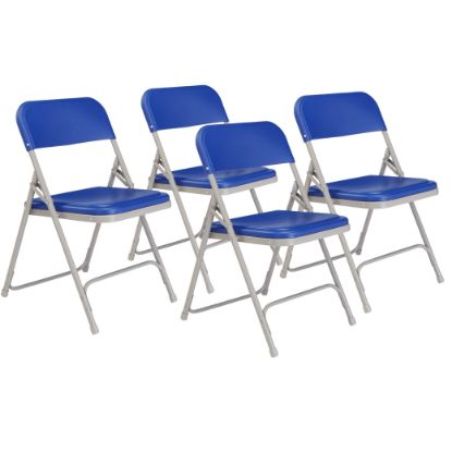 Picture of NPS® 800 Series Premium Lightweight Plastic Folding Chair, Blue (Pack of 4)
