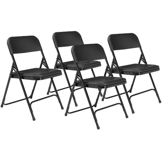 Picture of NPS® 800 Series Premium Lightweight Plastic Folding Chair, Black (Pack of 4)