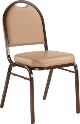 Picture of NPS® 9200 Series Premium Vinyl Upholstered Stack Chair, French Beige Seat/Mocha Frame