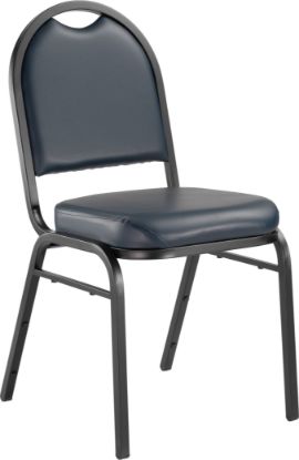 Picture of NPS® 9200 Series Premium Vinyl Upholstered Stack Chair, Midnight Blue Seat/ Black Sandtex Frame