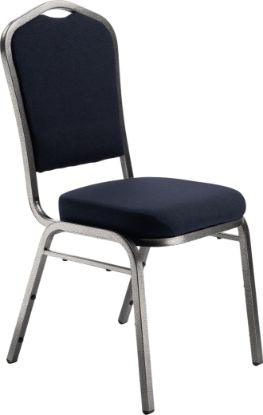 Picture of NPS® 9300 Series Deluxe Fabric Upholstered Stack Chair, Midnight Blue Seat/Silvervein Frame