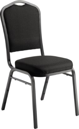 Picture of NPS® 9300 Series Deluxe Fabric Upholstered Stack Chair, Ebony Black Seat/Black Sandtex Frame