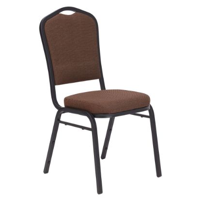 Picture of NPS® 9300 Series Deluxe Fabric Upholstered Stack Chair, Natural Chocolatier Seat/Black Sandtex Frame