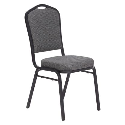Picture of NPS® 9300 Series Deluxe Fabric Upholstered Stack Chair, Natural Greystone Seat/Black Sandtex Frame